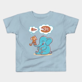 sharing a pizza Kids T-Shirt